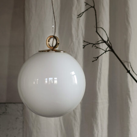 Glass Pendant Light White Ball