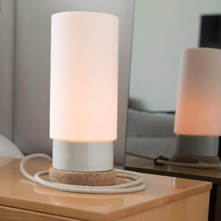 cork cylinder table lamp