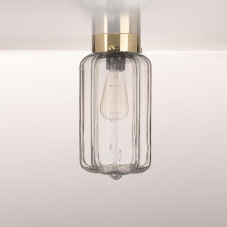 Clear Deco ceiling lamp brass