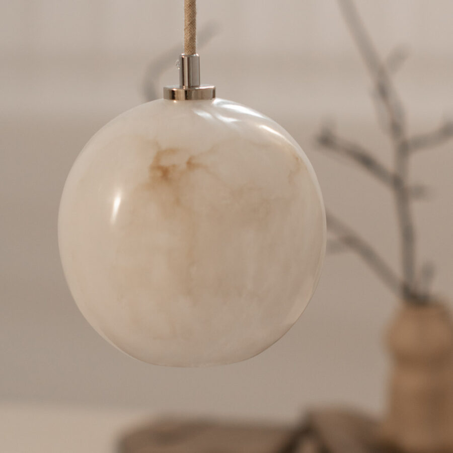 selene triple chandelier alabaster stone marble like lampshade pendant